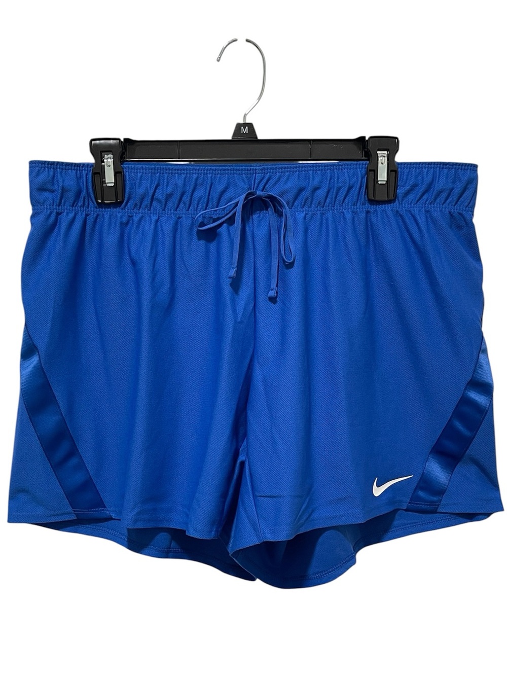 Nike Attack Dri-Fit Athletic Training Shorts Blue Stretch Waist Drawcord Size L